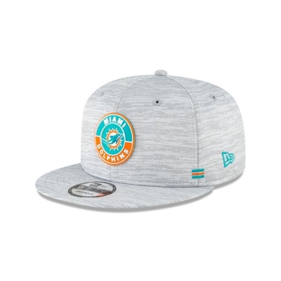 Miami Dolphins Gorra | New Era Official NFL Fall Sideline 9fifty Snapback Cap Mexico - Grises